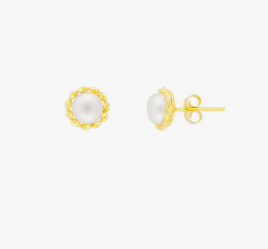 Margaux Pearl Studs Gold