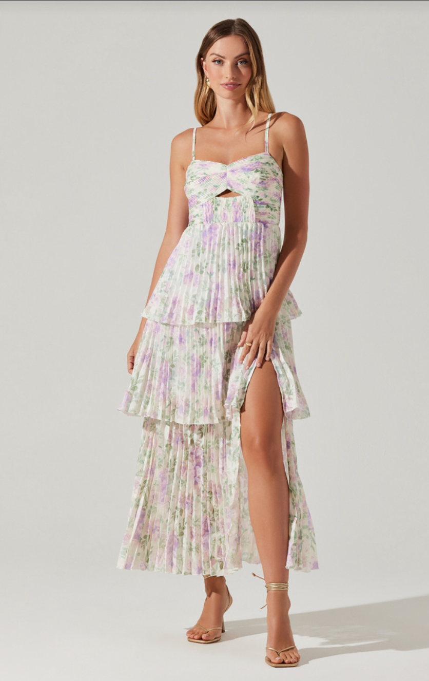 EMMI FRONT CUTOUT TIERED DRESS