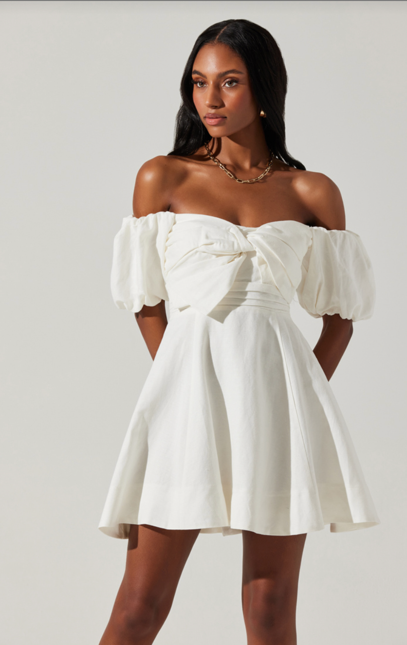 ULA OFF-SHOULDER MINI DRESS