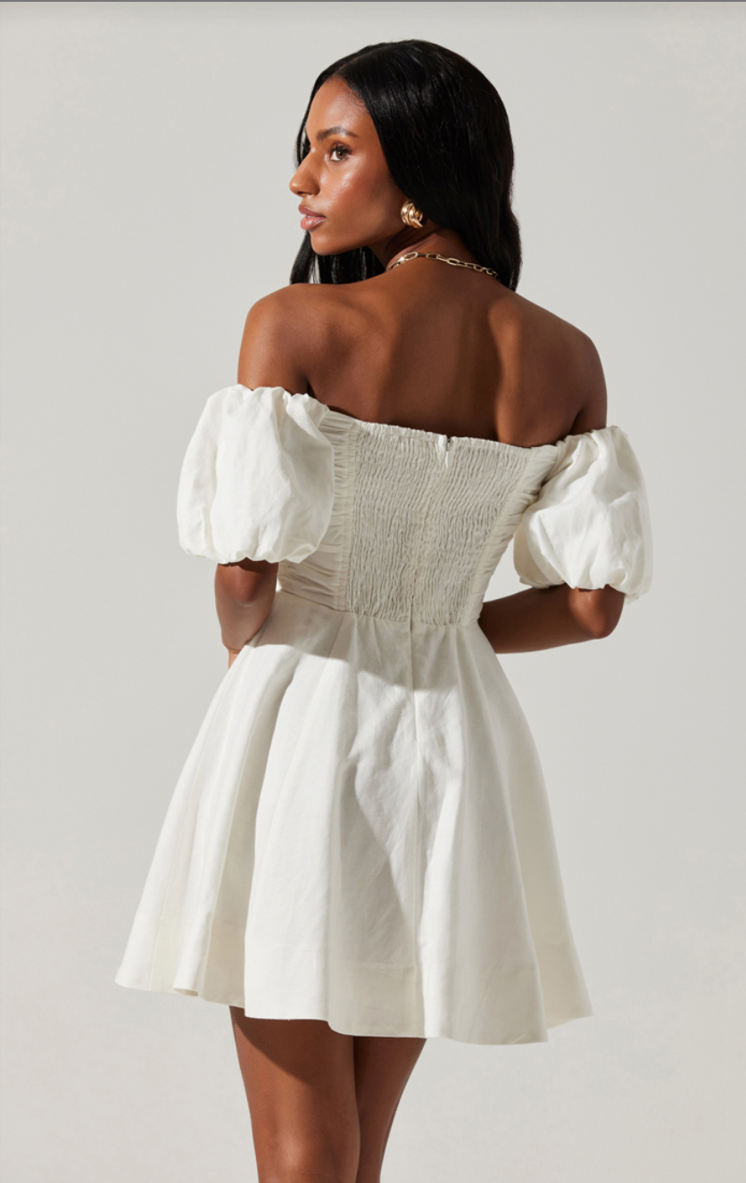 ULA OFF-SHOULDER MINI DRESS