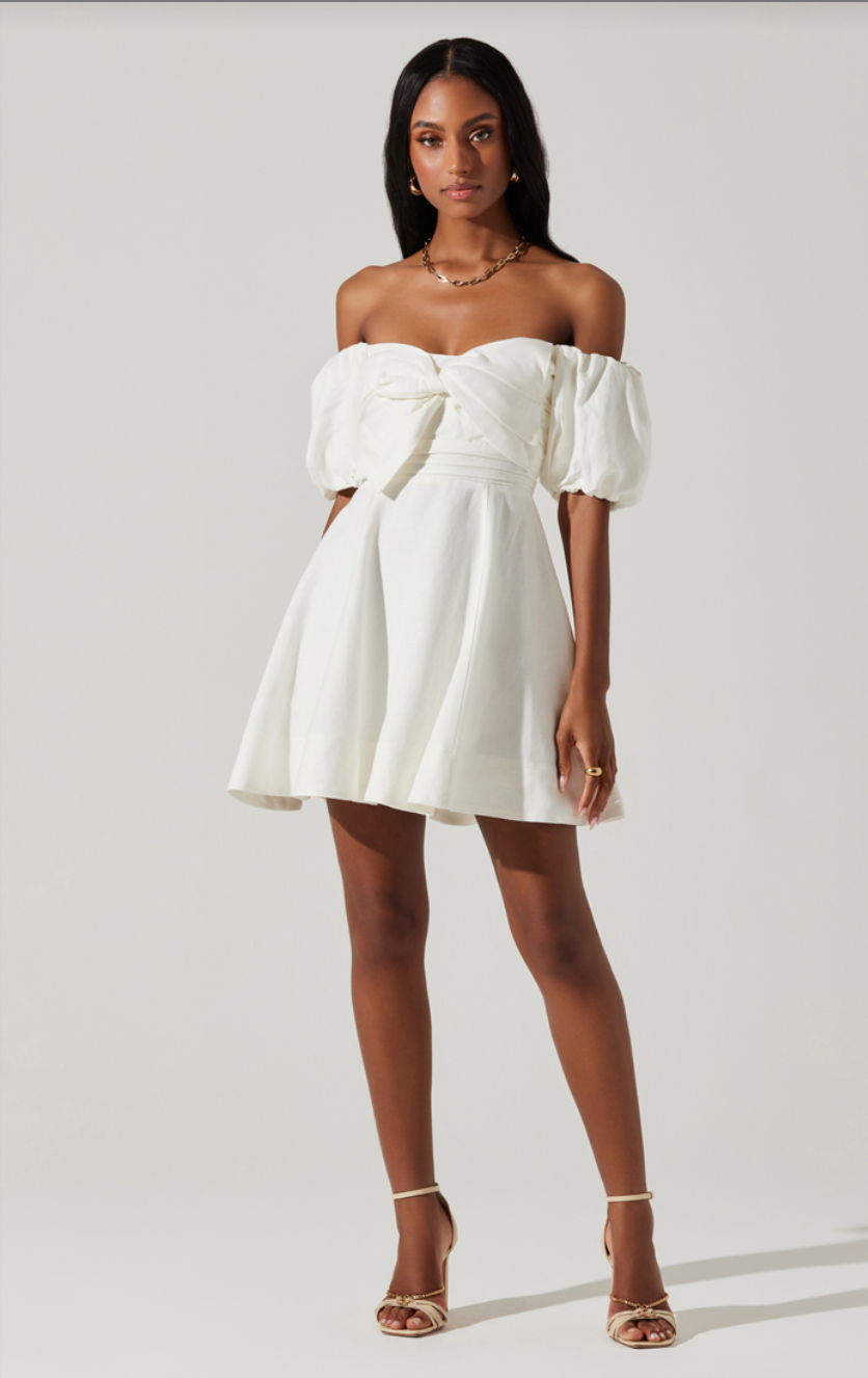 ULA OFF-SHOULDER MINI DRESS