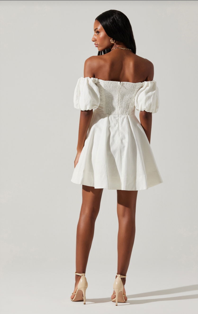 ULA OFF-SHOULDER MINI DRESS