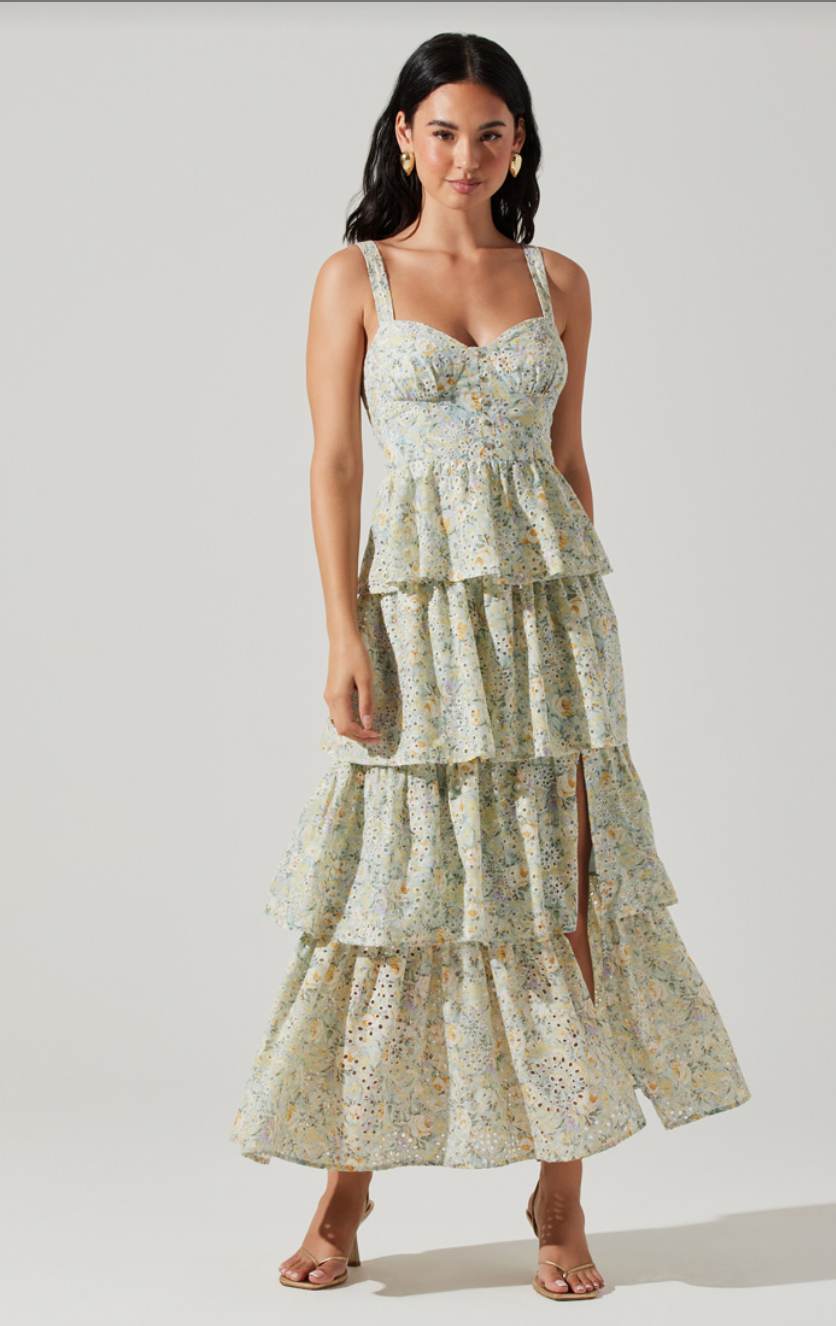 MIDSUMMER FLORAL TIERED MAXI DRESS