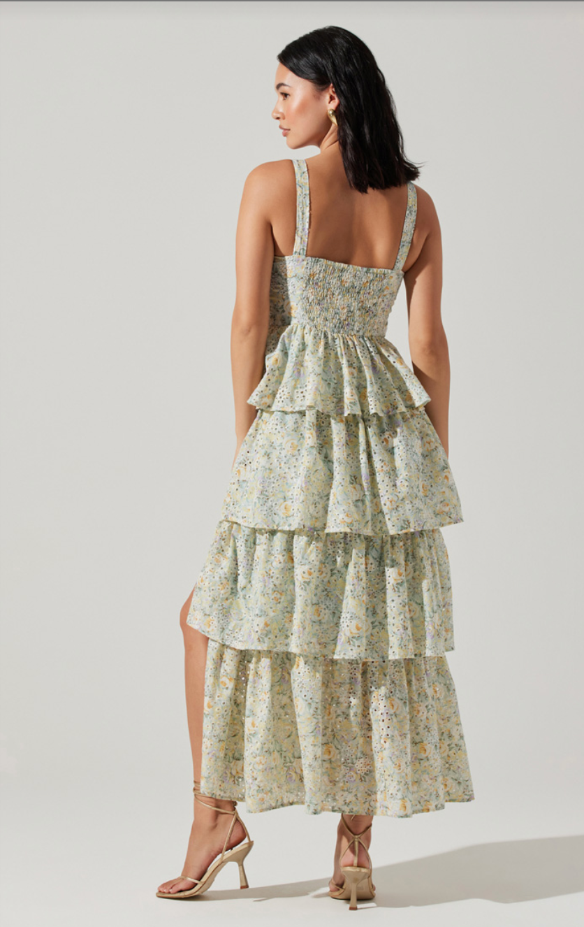 MIDSUMMER FLORAL TIERED MAXI DRESS