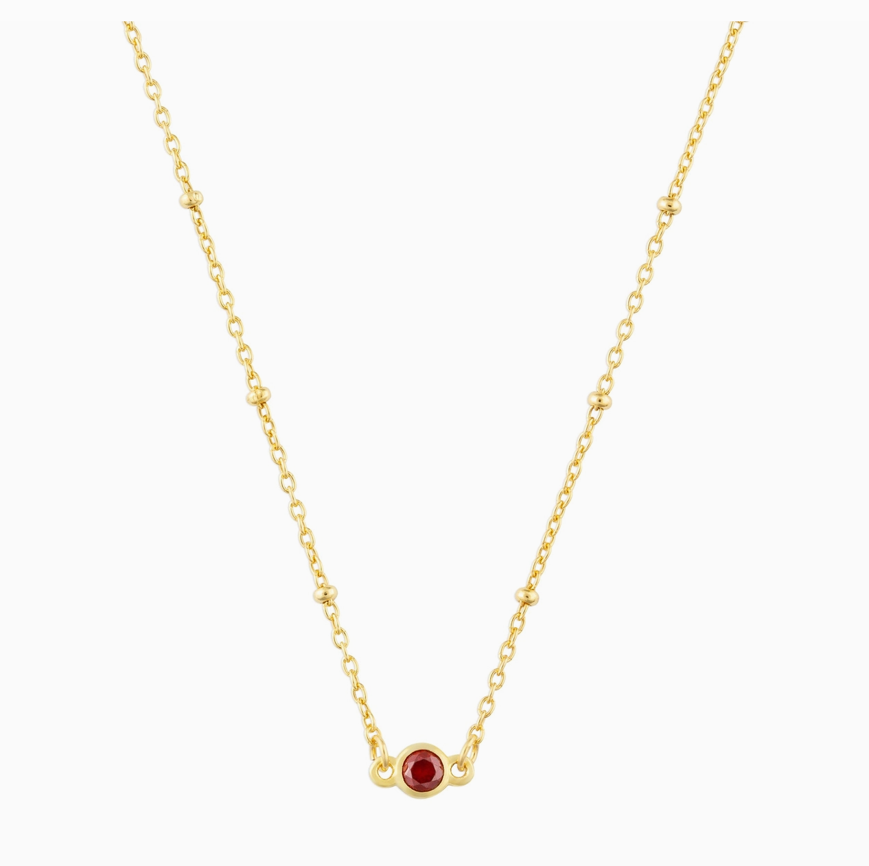 January Birthstone Necklace Gold