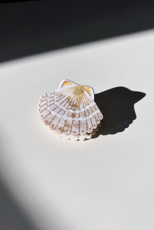 Hand-Painted Sea Shell Claw Hair Clip