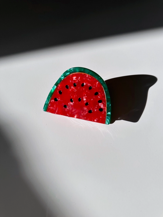 Hand-Painted Watermelon Fruit Claw Hair Clip