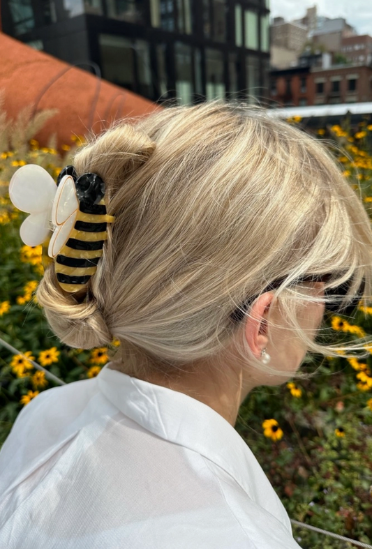 Hand-Painted Bee Claw Hair Clip