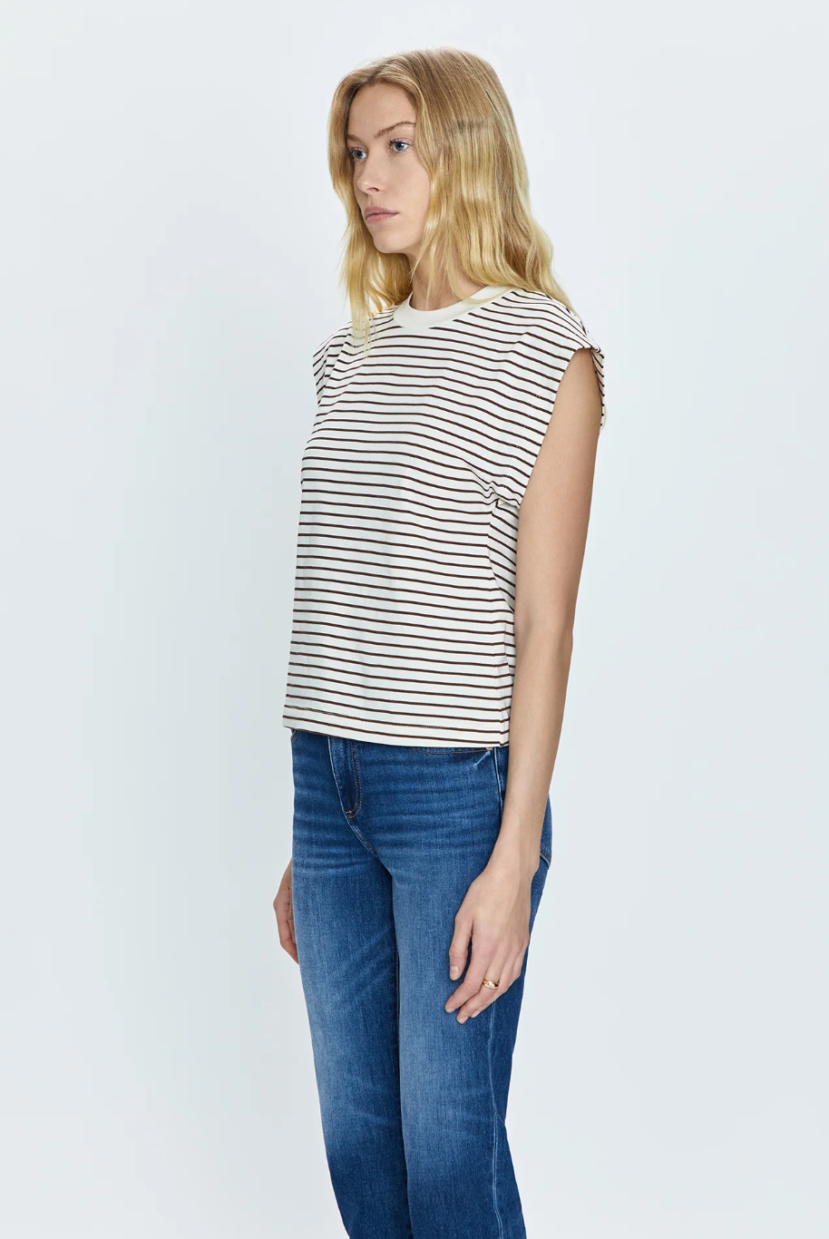 MARINA TEE - CHESTNUT STRIPE