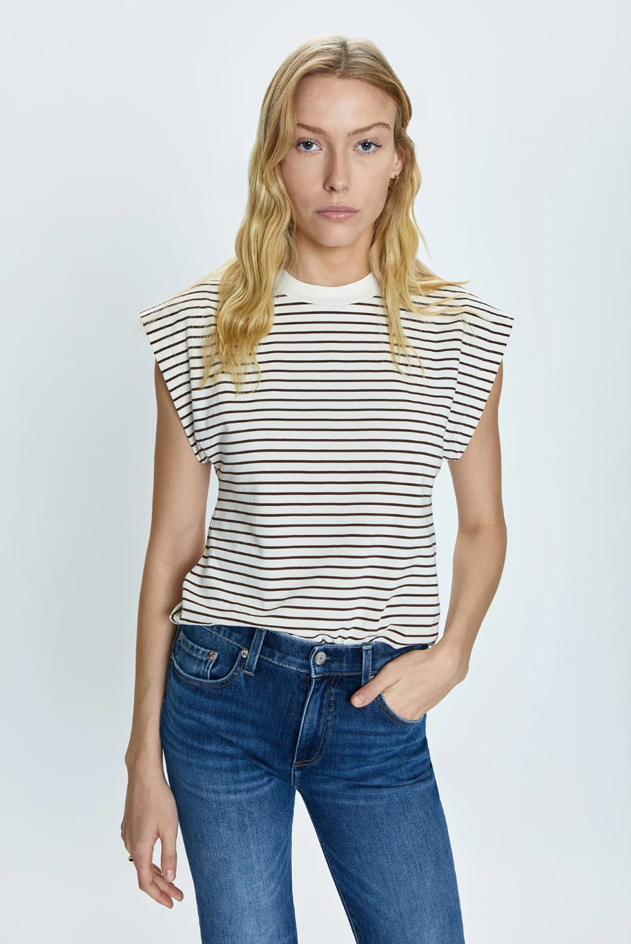 MARINA TEE - CHESTNUT STRIPE