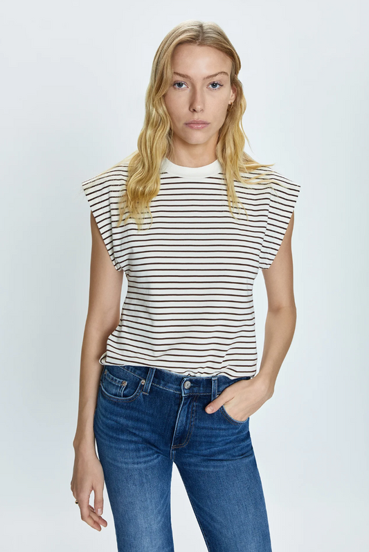 MARINA TEE - CHESTNUT STRIPE