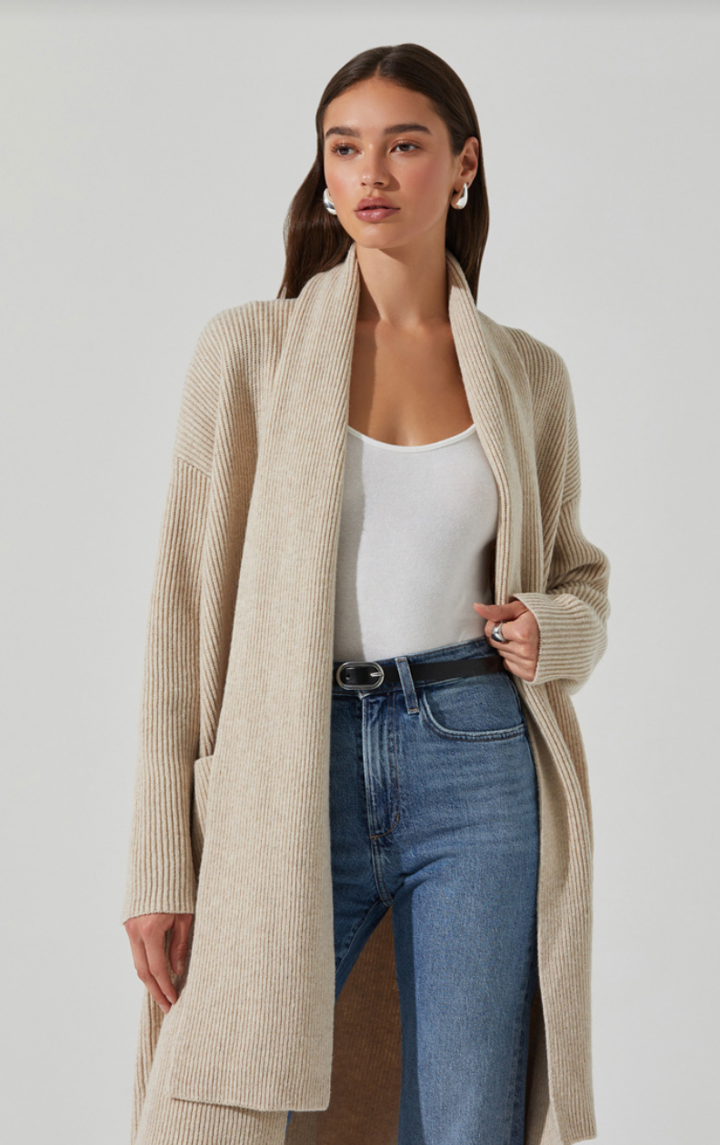 Noemi Ribbed Scarf Cardigan