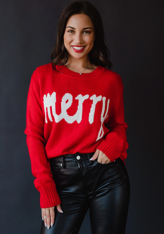 Ruby Red Merry Sweater