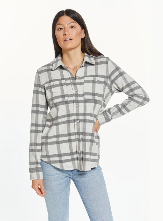 LEWIS SHIRT - GREY IVORY PLAID