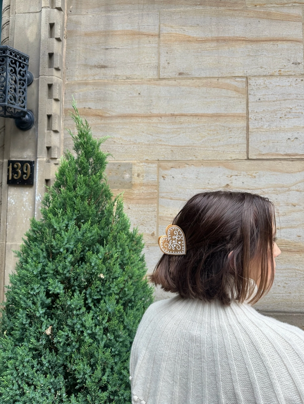 Hand-Painted Christmas Cookie Hair Clip