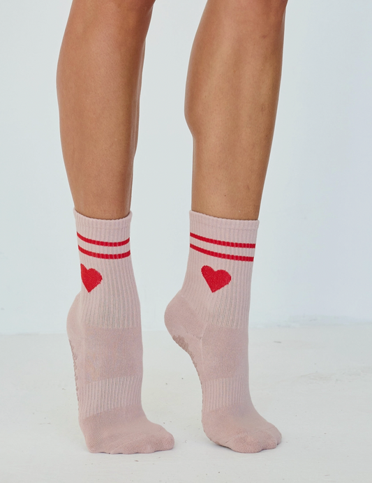 The Emmie Heart Grip Sock