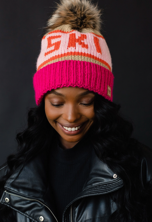 Aperol Ski Cable Knit Pom Hat