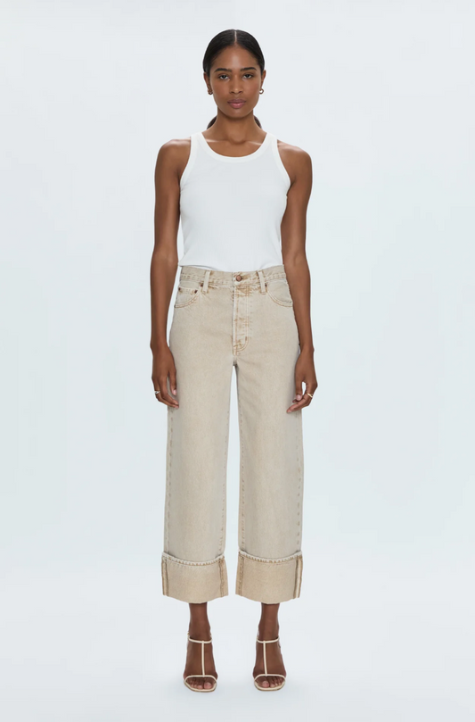 Ryder High Rise Cuffed Jean - Oat