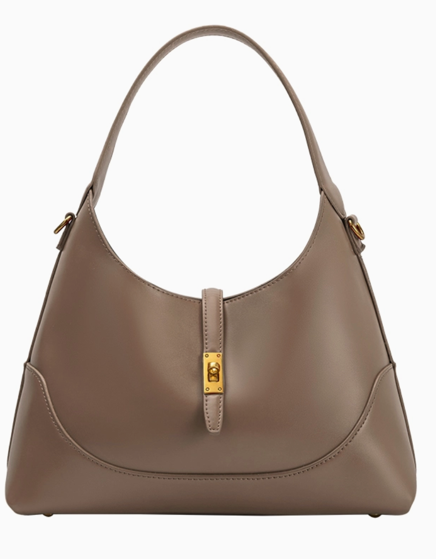 Caroline Taupe Recycled Vegan Shoulder Bag