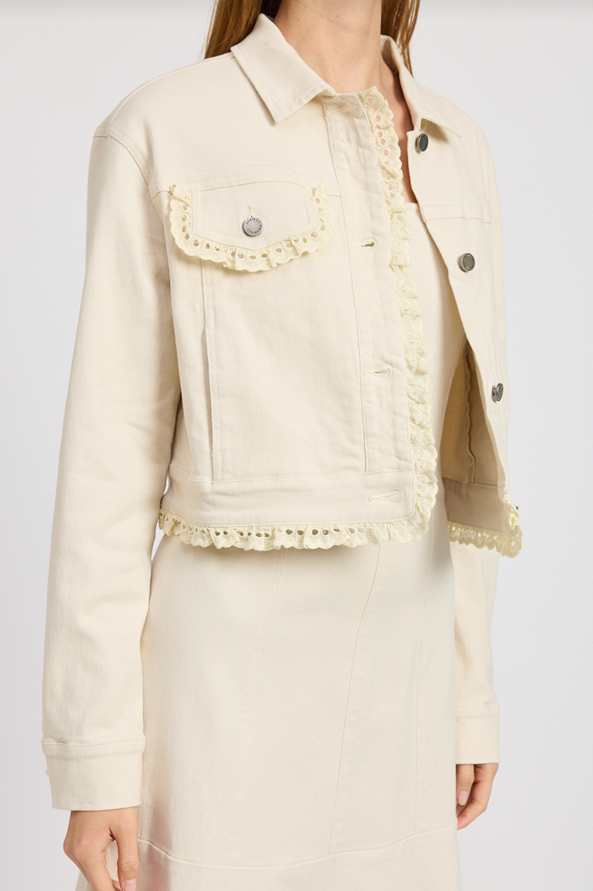 Gwendolyn Denim Jacket in Off White