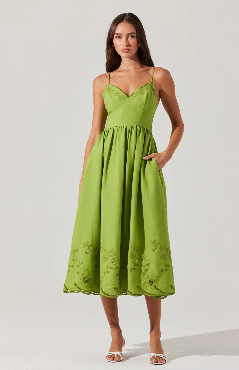 Kaidi Embroidered Midi Dress