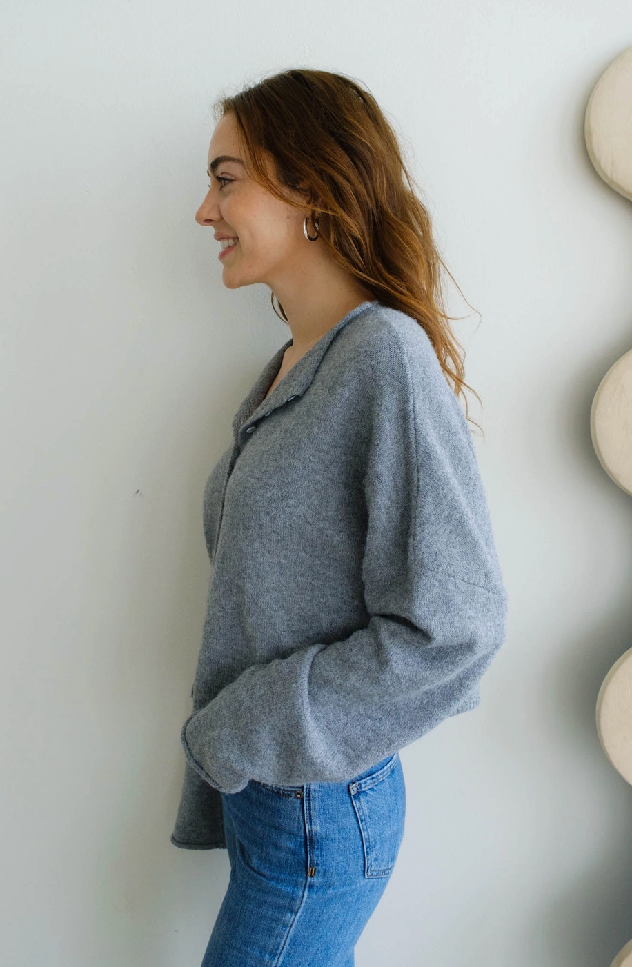 Heather Grey Piper Cardigan