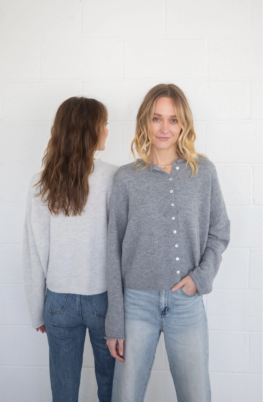 Heather Grey Piper Cardigan