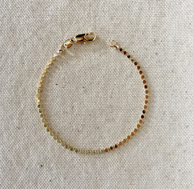 18k Gold Filled 2mm Dot Ball Bracelet
