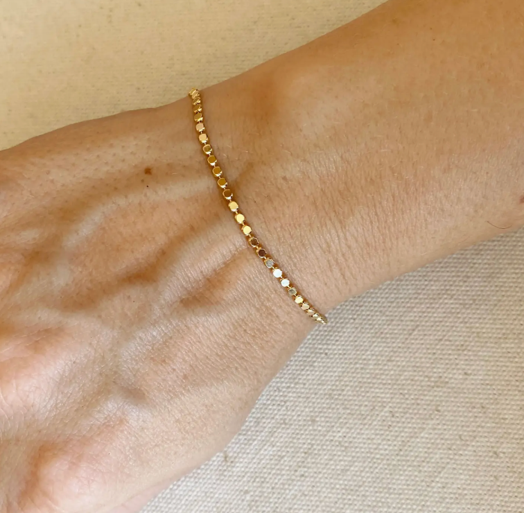 18k Gold Filled 2mm Dot Ball Bracelet