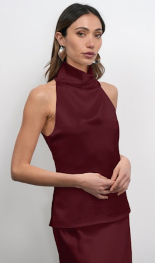 Addison Cowl Funnel Neck Halter Top