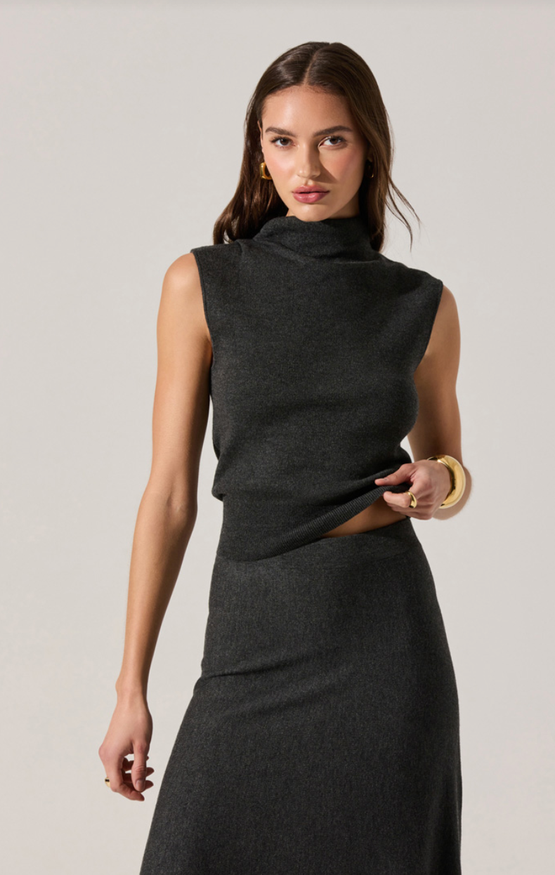 Deora Sleeveless Mock Neck Sweater