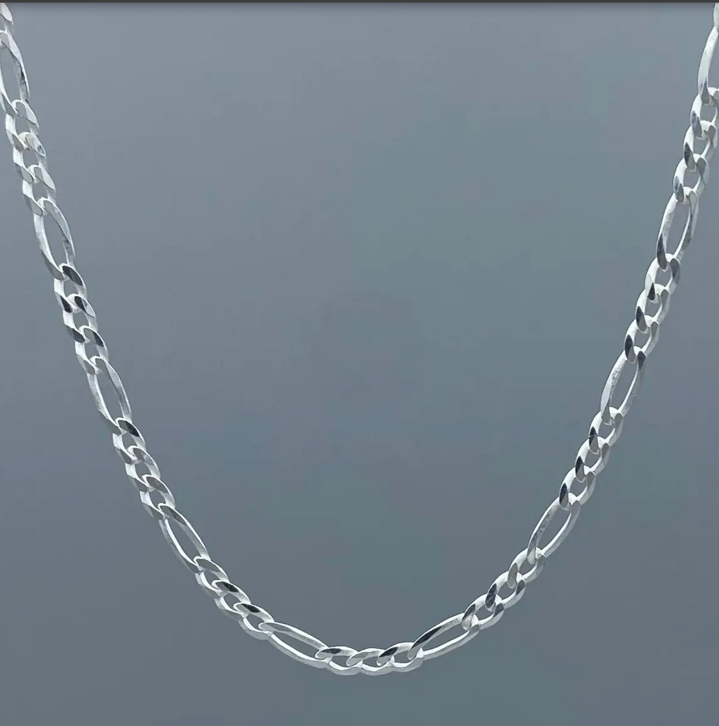 3mm Sterling Silver Figaro Chain 18 Inch
