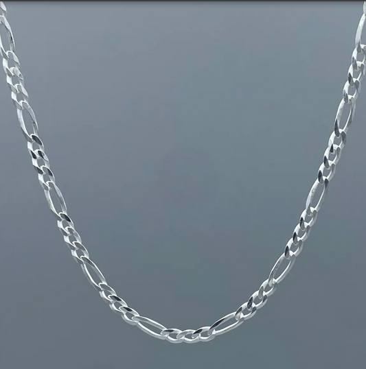 3mm Sterling Silver Figaro Chain 18 Inch