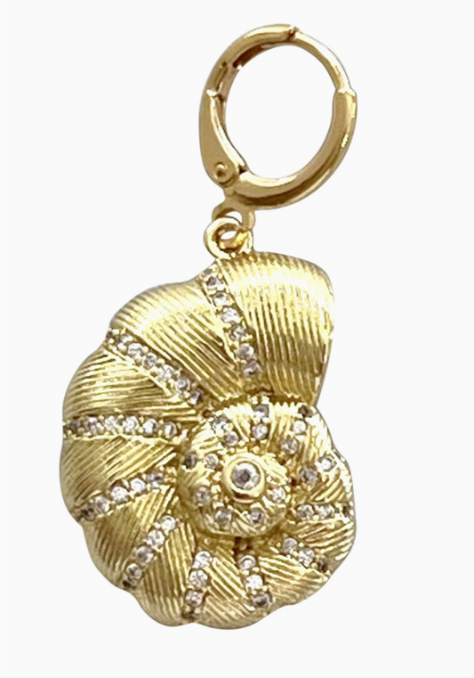 Coiled Gold Shell Scarf Charm