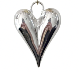 Elongated Silver Heart Scarf Charm