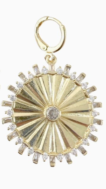 Gold Cz Coin Scarf Charm