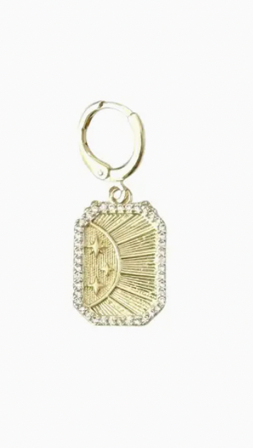 Gold Starry Square Small Pendant Scarf Charm