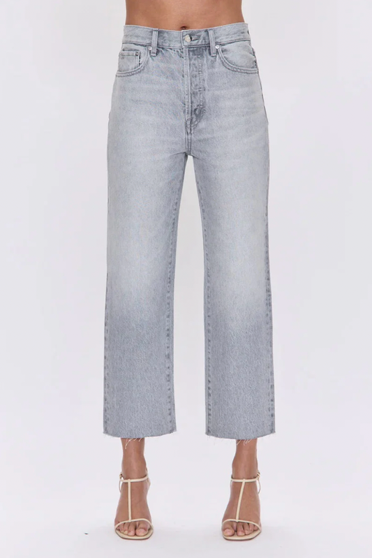 Cassie Crop Super High Rise Straight in Enigma