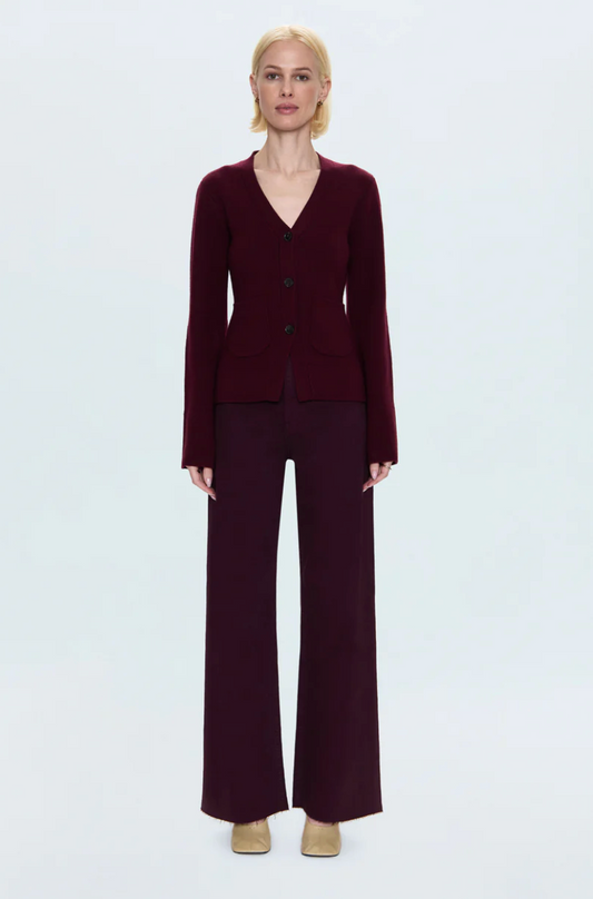 PENNY HIGH RISE WIDE LEG - CLARET