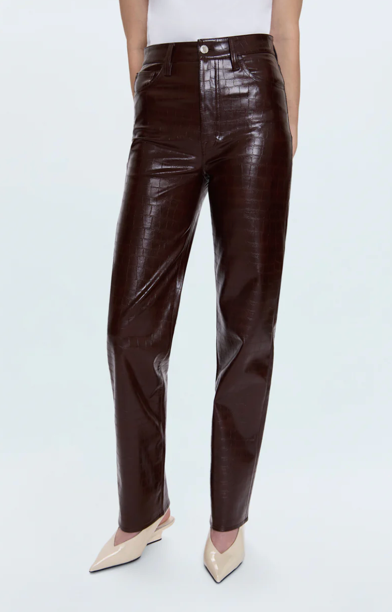 CASSIE SUPER HIGH RISE STRAIGHT - TOBACCO CROC