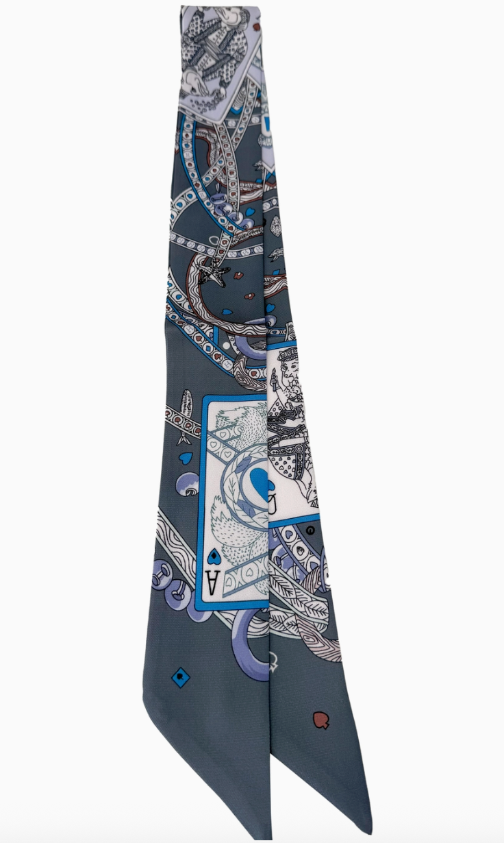 Knotted Grey House of Cards Scarf Necklace