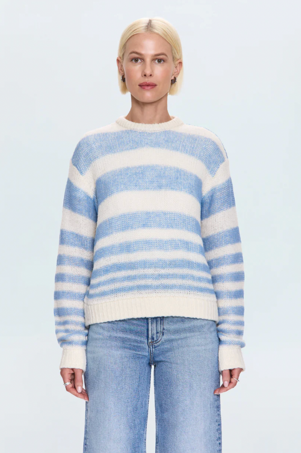 Moa Striped Bubble Sweater - Blue Gradient Stripe