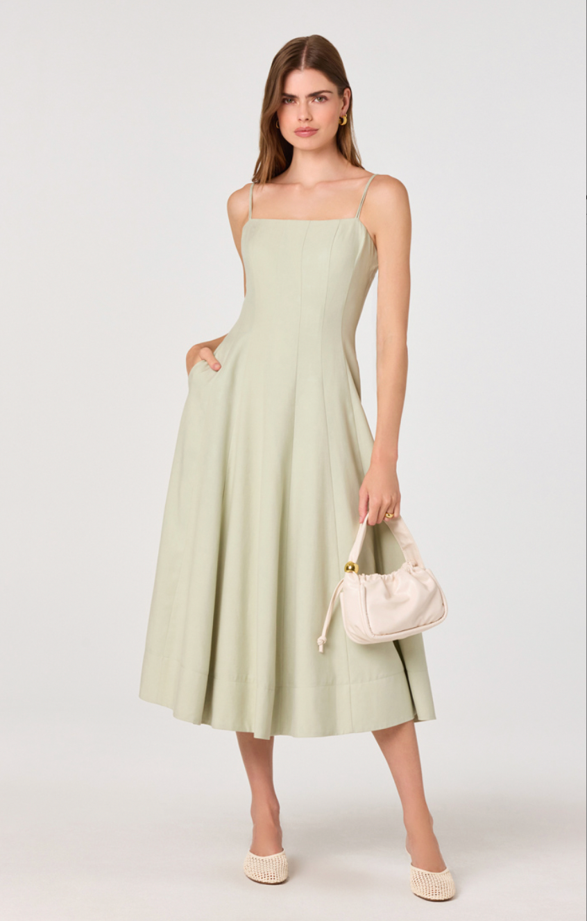 Trisha Square Neck Midi Dress
