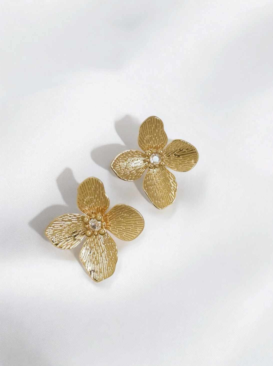 Bloom Statement Flower Earrings Gold Filled