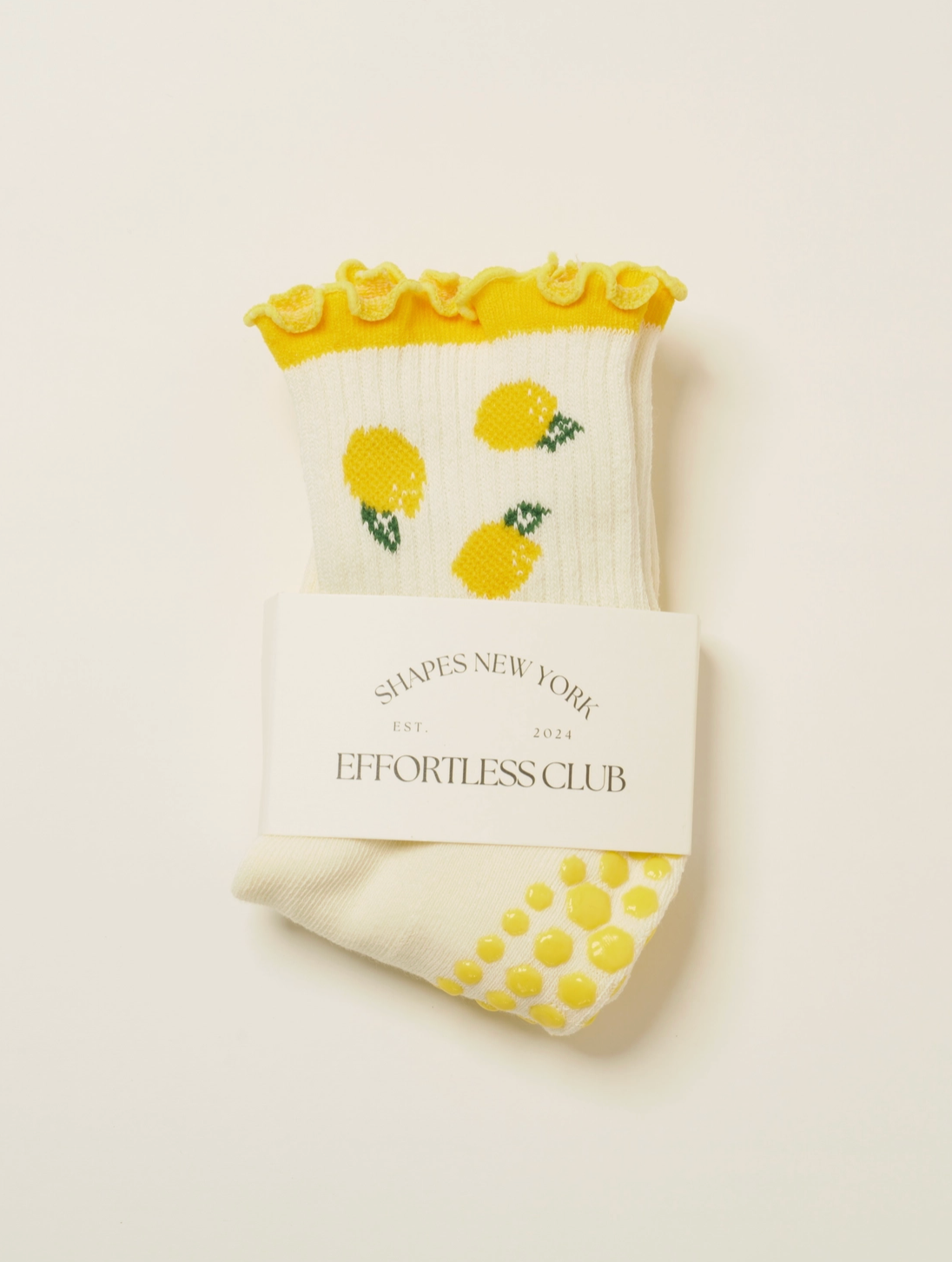 Lemon Ruffle Grip Sock