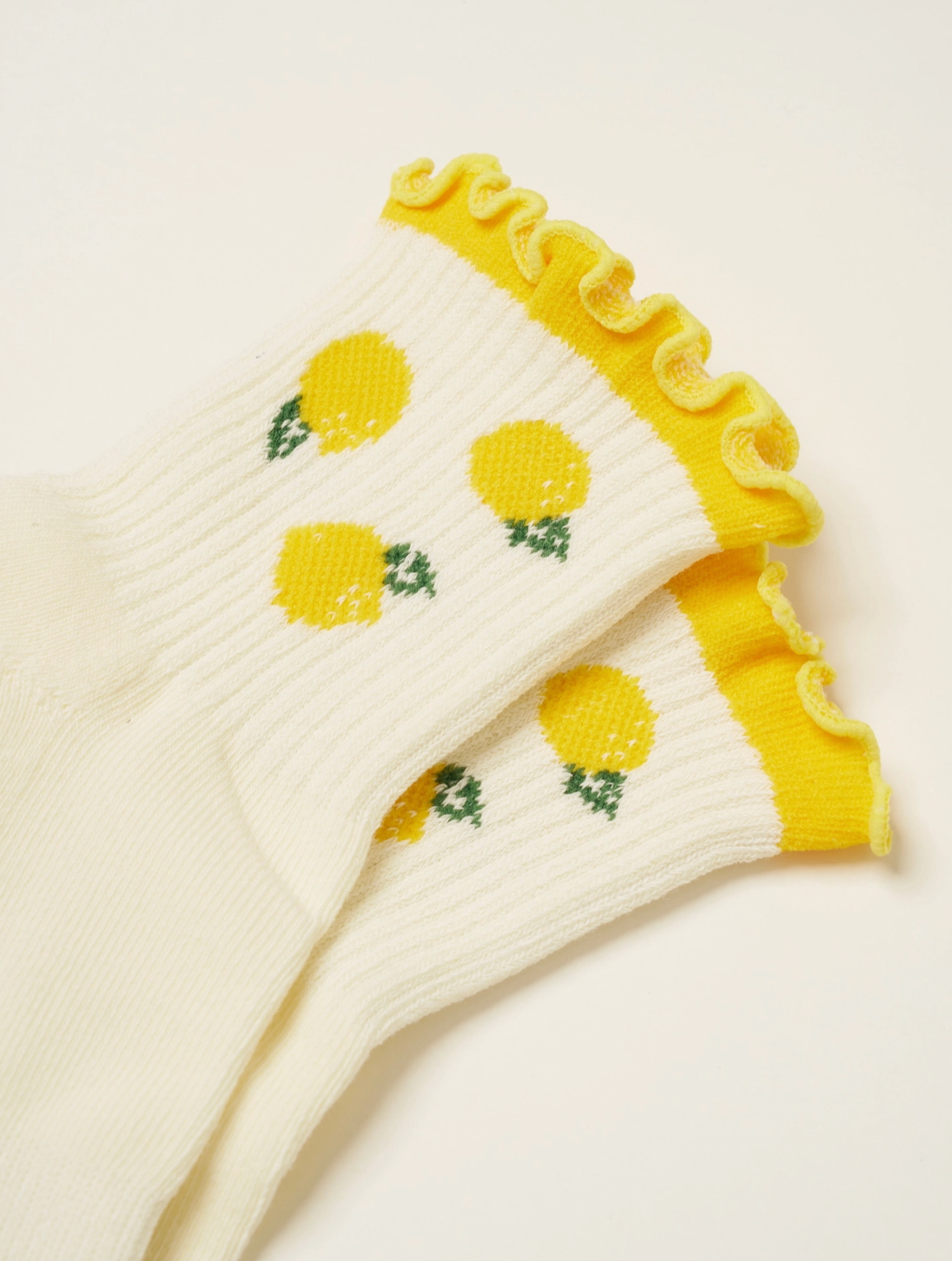 Lemon Ruffle Grip Sock