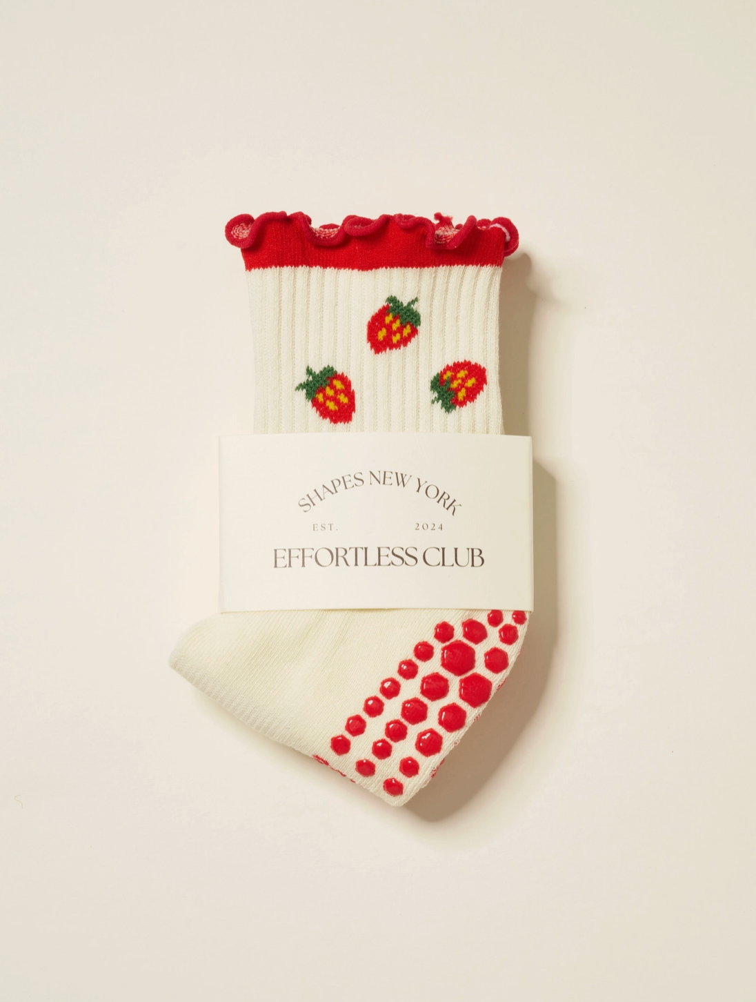 Strawberry Ruffle Grip Sock