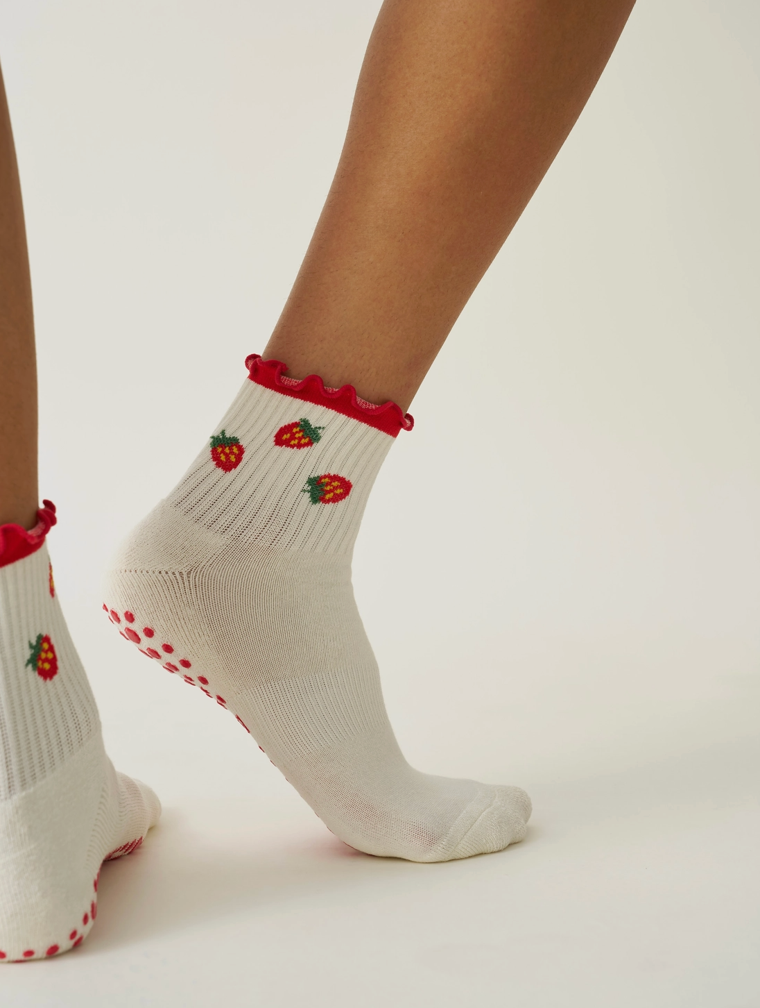 Strawberry Ruffle Grip Sock