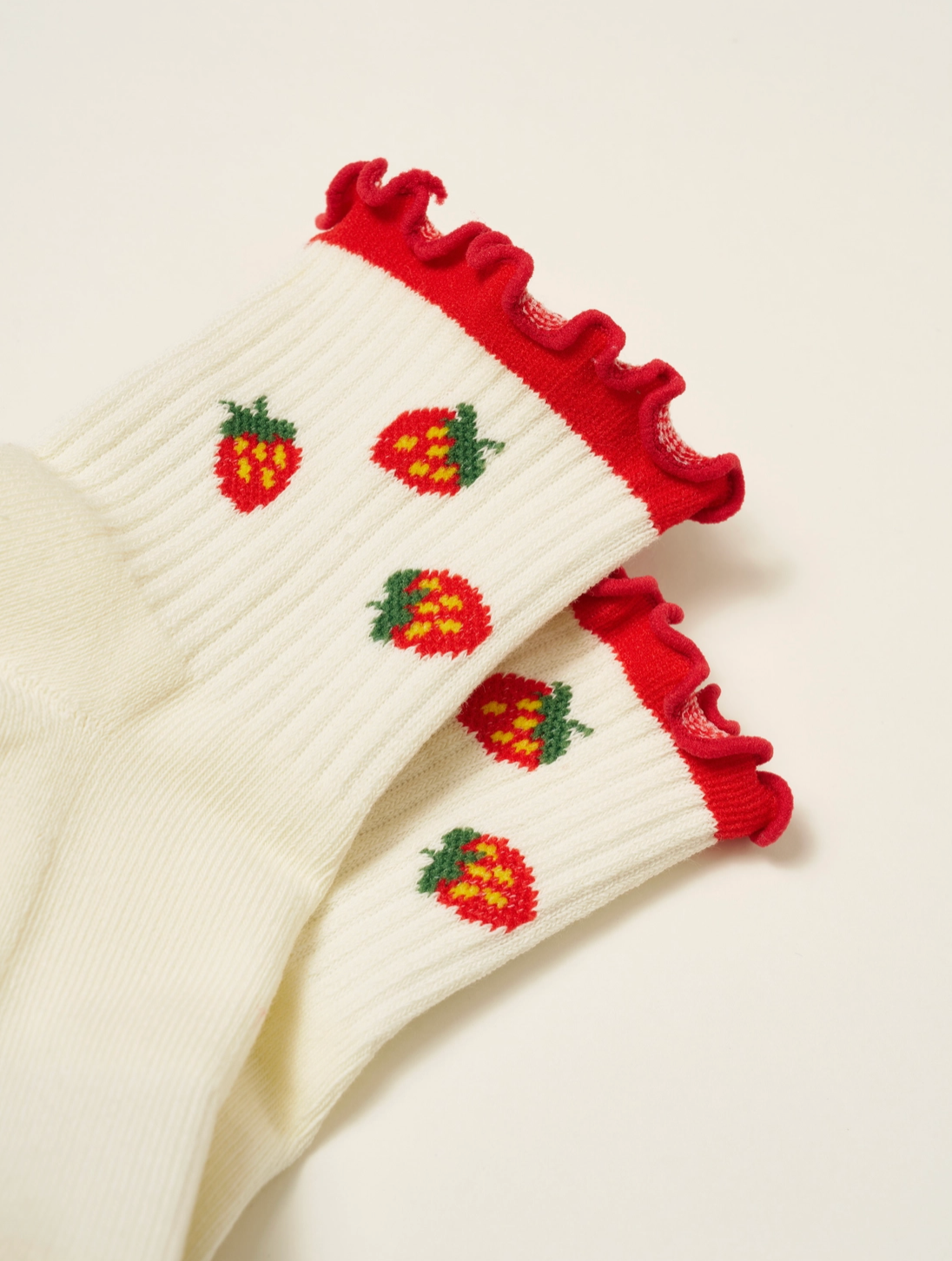 Strawberry Ruffle Grip Sock