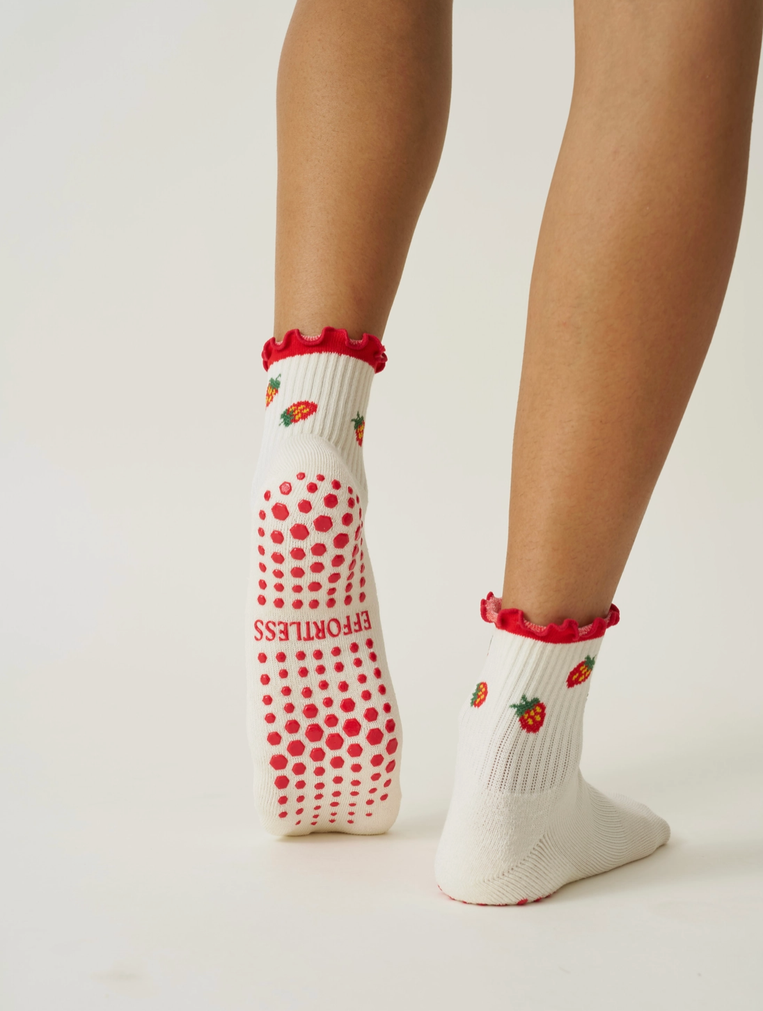 Strawberry Ruffle Grip Sock
